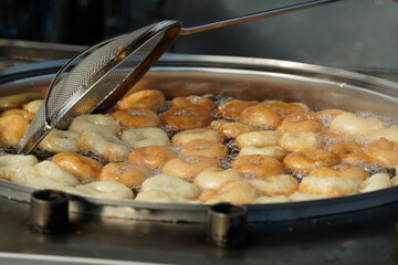 Traditional Turkish fried sweet pastry street food