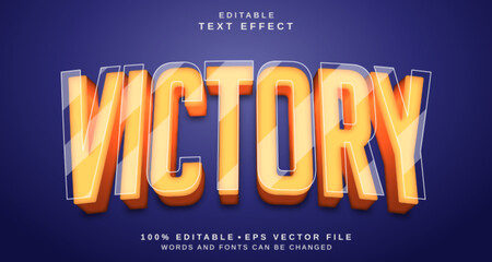 Editable text style effect - Victory text style theme.