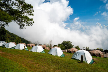 beautiful morning scenery Doi Ang Khang Viewpoint, Fang District, Chiang Mai, Thailand