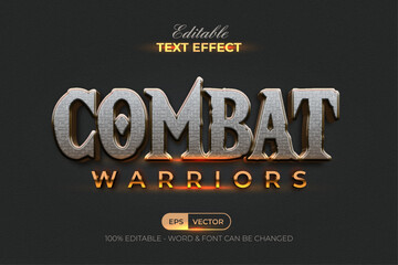Combat Warriors Text Effect Game Title Style. Editable Text Effect.