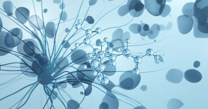 Ethylenediaminetetraacetic acid rotating molecular 3d structure ball-and-stick model, looped video aminopolycarboxylic acid