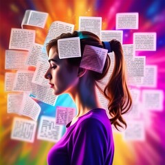 Conceptual image depicting auditory hallucinations. Abstract and thought-provoking, this stock photo explores the surreal experience of altered perceptions. AI generated art