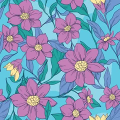 Fotobehang Hand Drawn Flowers seamless pattern trend print for textile spring summer Vector illustration © Alsu Art