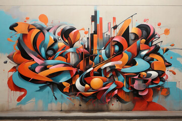 Naklejka premium Abstract urban street graffiti art on the wall