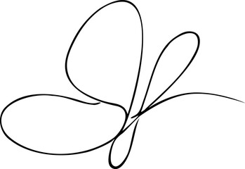 Butterfly logo outline vector illustration. Butterfly sketch hand drawing stylized decorative design elements