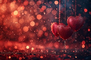 valentine's day, valentine, love, Captivating Valentine background adorned with hearts, creating a warm and romantic ambiance for love-themed designs and heartfelt expressions - obrazy, fototapety, plakaty