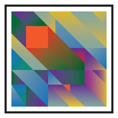 Abstract geometric poster and wall painting, graphic geometric shapes elements, living room poster, wall decoration. Modern Abstract Painting Artwork. Contemporary art. 