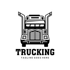 logo trucking trailer logistics vector icon