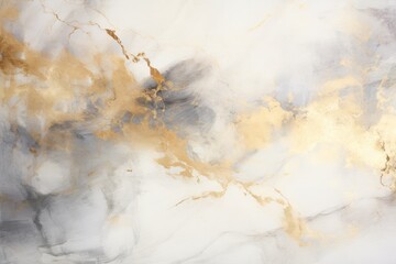 Gray liquid watercolor background with golden dots. Abstract luxury gray marble stone pattern...