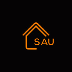 SAU Letter logo design template vector. SAU Business abstract connection vector logo. SAU icon circle logotype.
