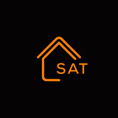 SAT Letter logo design template vector. SAT Business abstract connection vector logo. SAT icon circle logotype.
