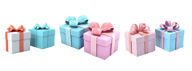 present box 3d transparent background set