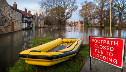 Flooding after the River Derwent burst it's banks in the village of Old Malton in North Yorkshire in northeast England. 