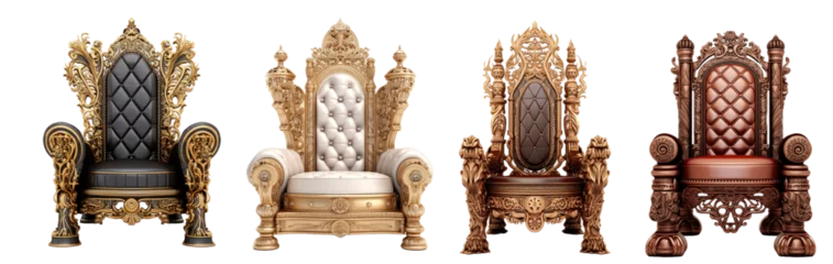 Fotobehang throne king or queen chair transparent background set © Shiina shiro111