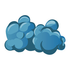Cloud of colorful set. The stormy cloud in this design seems to unleash its fury with a playful and dynamic cartoon twist, set against a pure white canvas. Vector illustration.