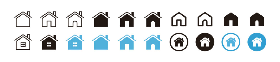 Simple house or home icon set