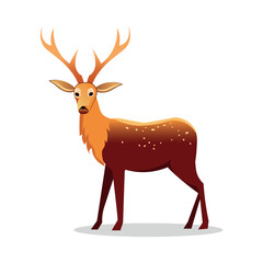 Deer of colorful set. This lovable cartoon deer design is a heartwarming representation of cold-weather charm. Vector illustration.
