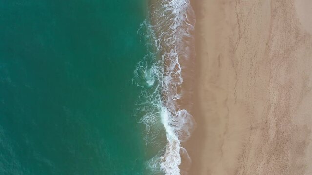 4K drone footage showing empty Tangalle beach in Sri Lanka. Exotic, luxurious, sandy beach concept.