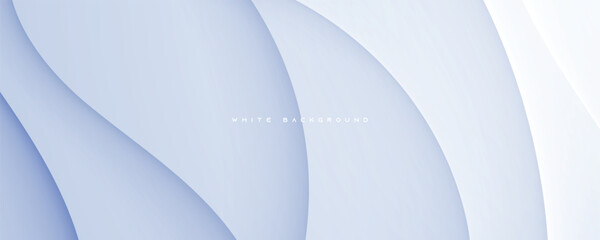 Abstract white wavy shape decorative background modern style. - obrazy, fototapety, plakaty