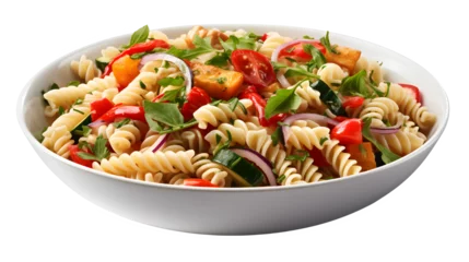Foto auf Glas pasta salad png, refreshing dish, fusilli pasta, colorful vegetables, Italian dressing, pasta salad clipart, delicious side, transparent background, culinary illustration, summer favorite        © Vectors.in