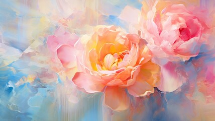 Beautiful painting flowers that titled wallpaper image Ai generated art - obrazy, fototapety, plakaty