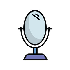 mirror icon with white background vector stock illustration