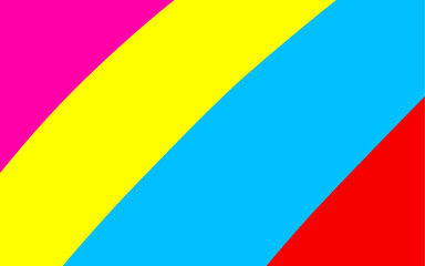 a colorful striped background with a red, yellow and blue stripe