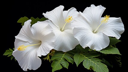 Beautiful white hibiscus joba flowers image Ai generated art