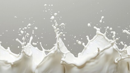 Set of Milk splash and pouring, yogurt or cream include