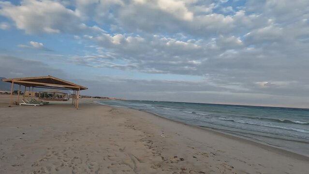 beach in the morning in egypt ras shitan camp