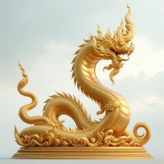 golden dragon statue on the wall