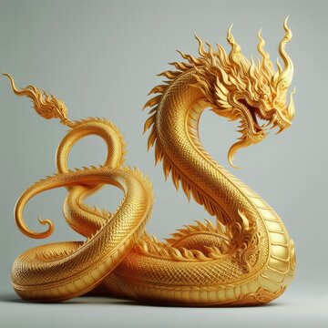 golden dragon statue on the wall