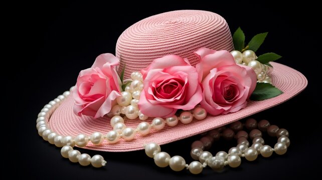 Design aunt's favorite hat type with roses image Ai generated art