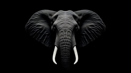 Draw silhouette elephants head only using image Ai generated art
