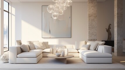 Editorial style minimalist interior design wall image Ai generated art
