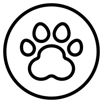 Paw print icon. Dog and cat paws