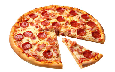 Delicious pizza cut out