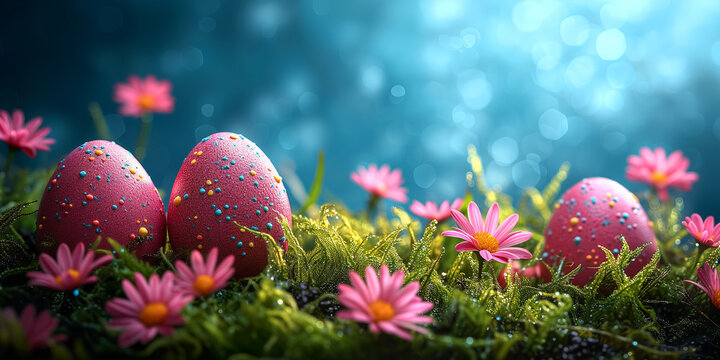 Sfondo pasquale. Pasqua. Uova di Pasqua. Ai generated.