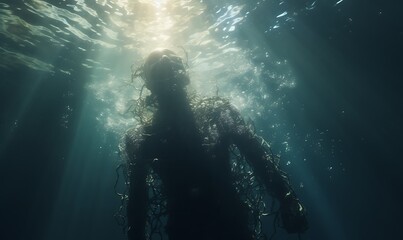 Hyerophant, god light, cinematic look, octane render, under water. Generative Ai

