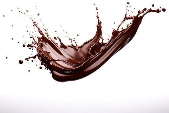 chocolate splash isolated on white background. 3d rendering