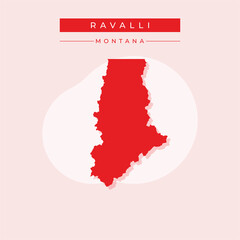 Vector illustration vector of Ravalli map Montana