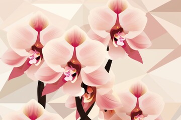 Orchid repeated soft pastel color vector art geometric pattern 