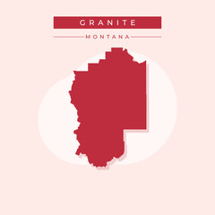 Vector illustration vector of Granite map Montana