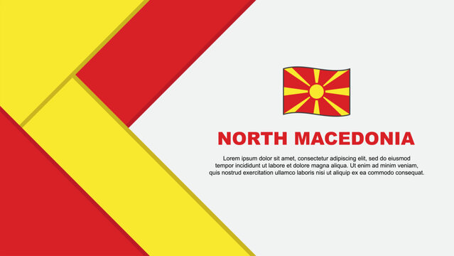 North Macedonia Flag Abstract Background Design Template. North Macedonia Independence Day Banner Cartoon Vector Illustration. North Macedonia Illustration