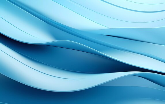 Abstract folded paper effect. Bright colored light blue background. 3d rendering. generative ai