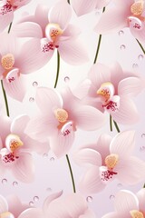 Orchid repeated soft pastel color vector art pointed 