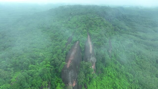 Aerial view of Three Whale Rock Thailand