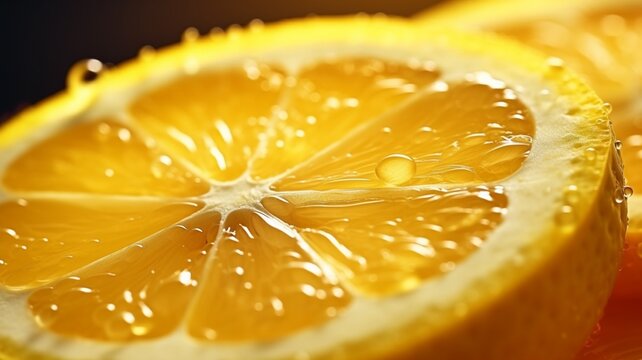 Hyper realistic juicy lemon extreme close up image Ai generated art