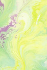 Fototapeta na wymiar Pastel chartreuse seamless marble pattern with psychedelic swirls 