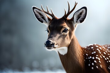 Majestic deer wilderness photography ai generation 